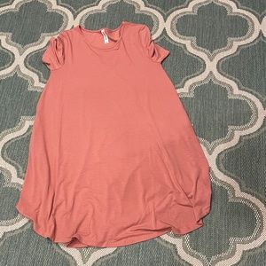 NWOT Zenana Premium Rose Colored Flowy Dress with Pockets Sz L